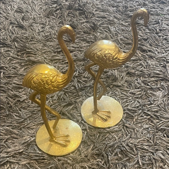 Other - Set of 2 Gold Flamingo Figurines